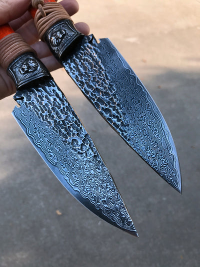 Cuchillo Artesanal de Acero Forjado con Patrón Tradicional Indio - Image 7