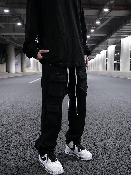 Pantalón de Buzo Recto con Bolsillos Múltiples y Cordón Ajustable - Image 15