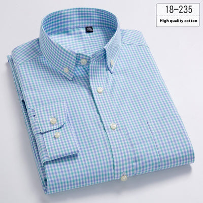 Camisa Casual de Algodón a Cuadros para Hombre - Manga Larga Transpirable Otoño - Image 8