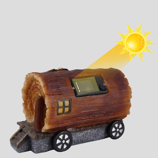Lámpara Solar Decorativa Casa de Madera para Jardín - Image 2