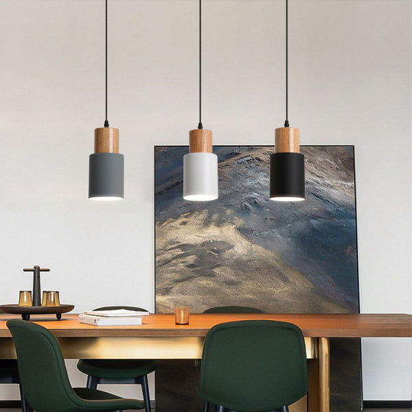 Lámpara de Techo Macarrón de Madera - Diseño Minimalista y Elegante