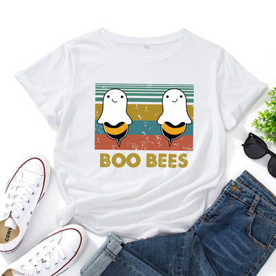 Camiseta Holgada para Mujer Cuello Redondo Manga Corta Creativa - Image 12
