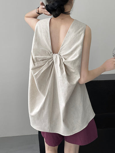 Blusa Suelta sin Mangas Largo Medio - Image 8