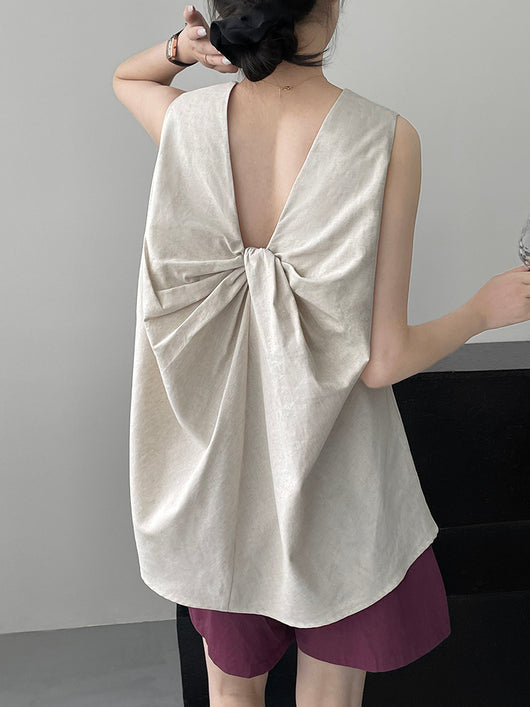 Blusa Suelta sin Mangas Largo Medio - Image 8