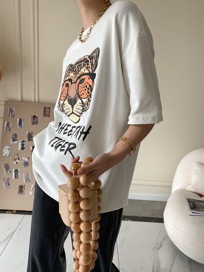 Camiseta de Algodón Peinado con Hombro Caído - Image 32