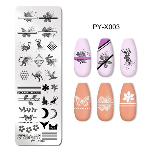 Placa de Acero para Estampado de Uñas con Película Azul - Plantilla de Transferencia - Image 4