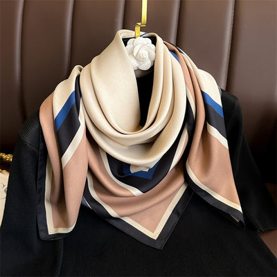 Chal Hijab Protector Solar con Bloques de Color Floral - Image 59