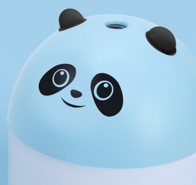 Panda-shaped humidifier and aromatherapy machine emitting mist, glowing red, held in a hand. - Image 7