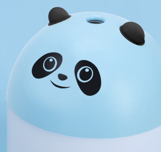 Panda-shaped humidifier and aromatherapy machine emitting mist, glowing red, held in a hand. - Image 7