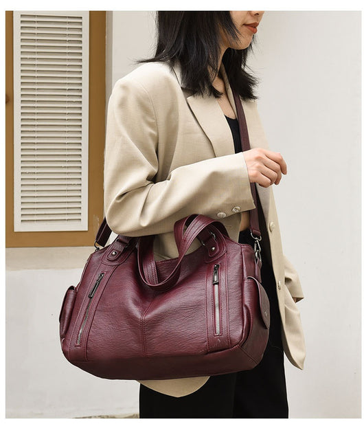 Bolsa de Hombro Texturizada Minimalista de Gran Capacidad para Mujer - Image 14