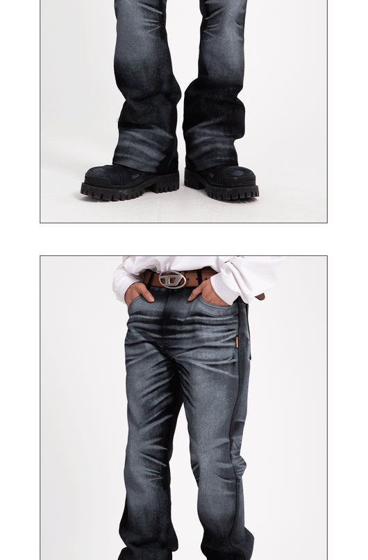 Jeans Casuales de Cintura Alta con Degradado para Hombre - Image 14