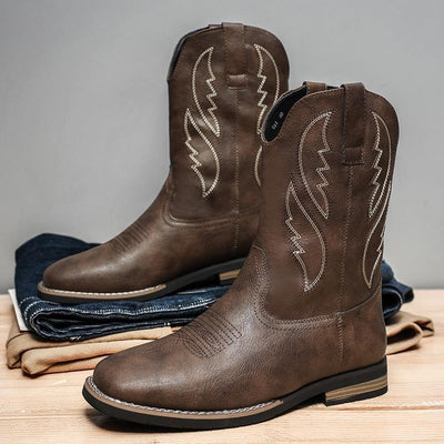 Bota Vaquera Retro Otoño Invierno - Estilo Western Clásico - Image 6