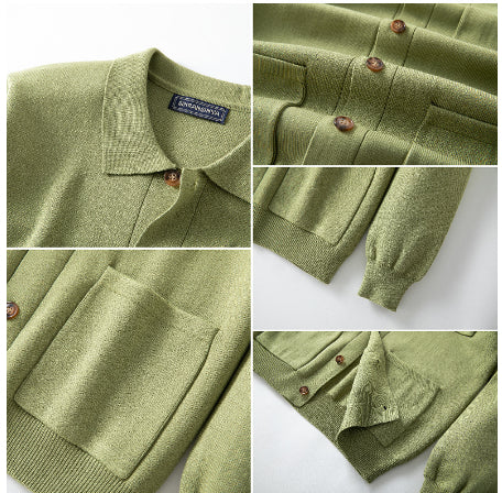 Suéter de Cuello Camisero Manga Larga Alta Densidad - Image 14