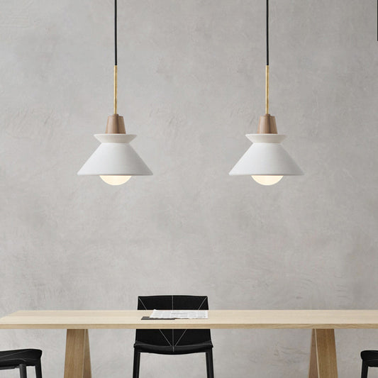 Lámpara Colgante Nórdica Estilo Cemento y Madera