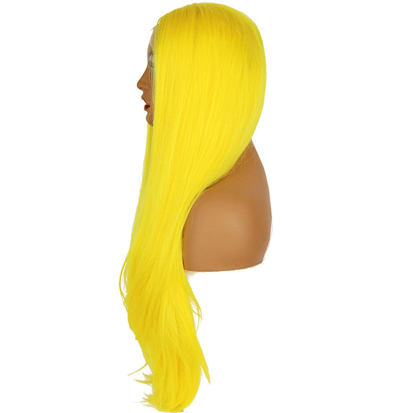 Turbante de Seda Amarillo Resistente al Calor para Mujer