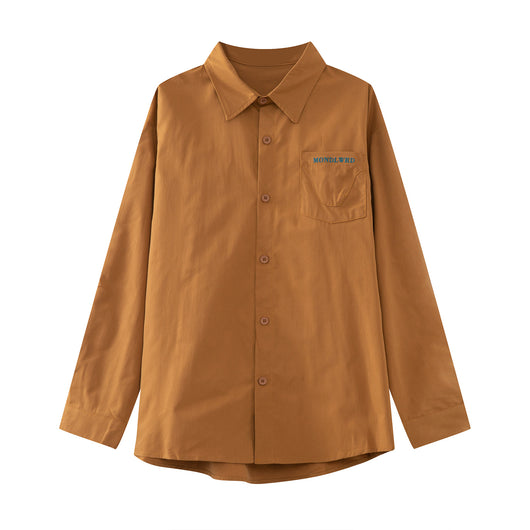 Camisa Manga Larga con Bordado de Letras Coreanas - Estilo Casual Moderno - Image 9