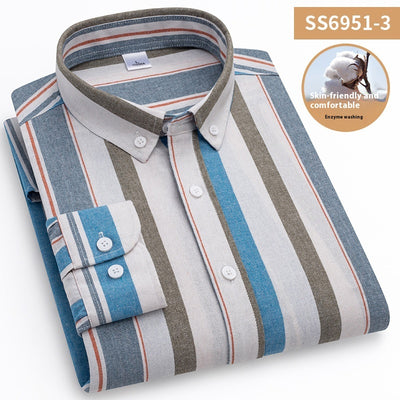 Camisa Casual de Cuello Cuadrado con Rayas para Hombre - Image 8
