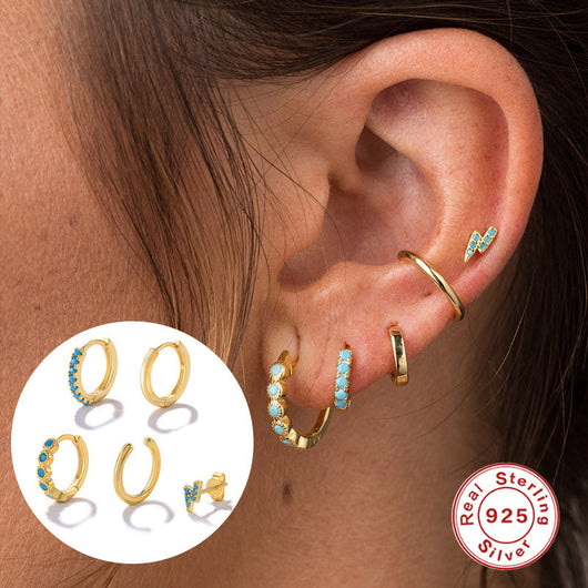 Juego de Aretes de Plata Esterlina Apilables para Mujer - Image 8