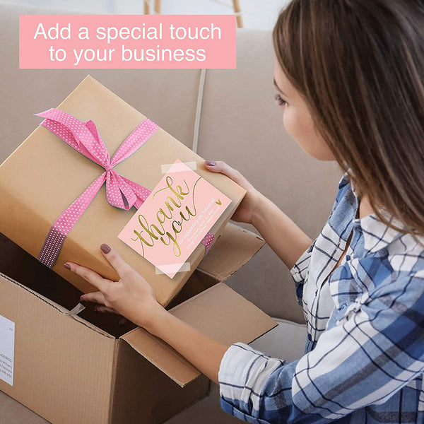 Pack de 50 Tarjetas de Agradecimiento 9cm - Gracias por Apoyar Mi Negocio