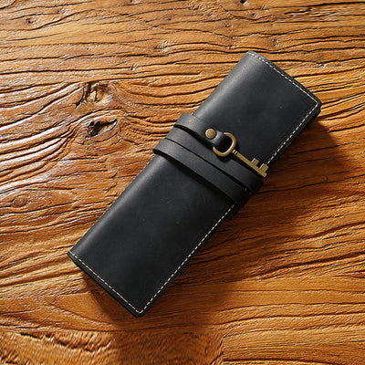 Estuche Organizador de Cuero Vintage con Cierre Enrollable - Image 7