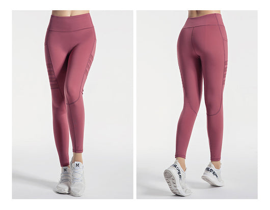 Pantalones de yoga con malla y rayas - Image 13