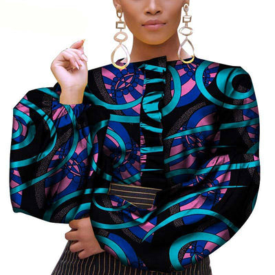 Blusa de Algodón con Mangas Abullonadas y Acabado Encerado - Image 9