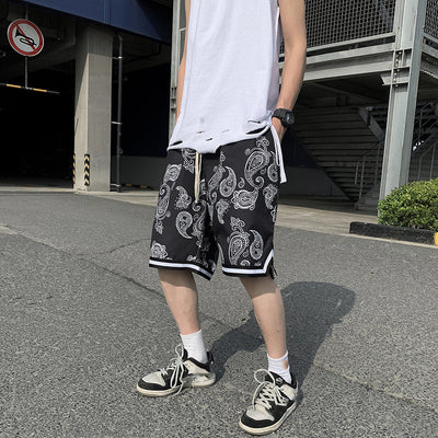 Shorts de Baloncesto Cashew Stripe para Hombre - Image 6