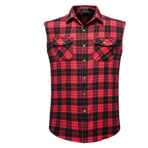 Chaleco Casual de Cuadros para Hombre - Talla Grande sin Mangas con Bolsillos