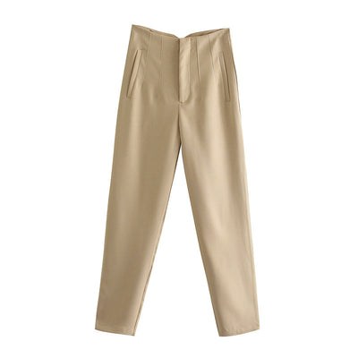 Pantalón Harem Casual de Cintura Alta con Detalle de Siete Colores - Image 25
