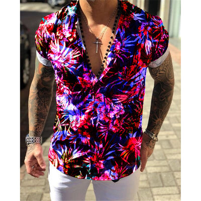 Camisa Floral Casual para Hombre - Manga Corta - Image 5