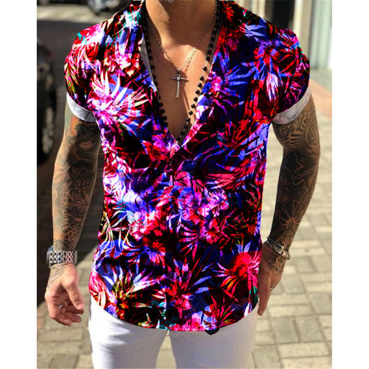 Camisa Floral Casual para Hombre - Manga Corta - Image 5