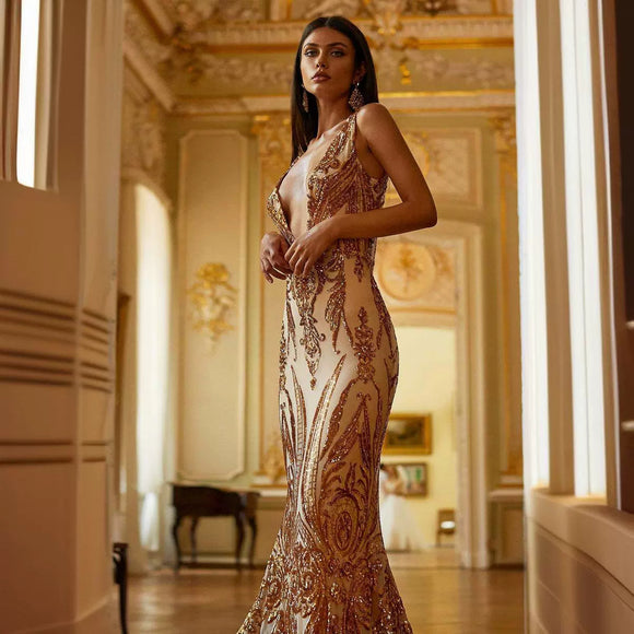 Vestido Ejecutivo V-Escote Estructura Pesada para Mujer Creativa
