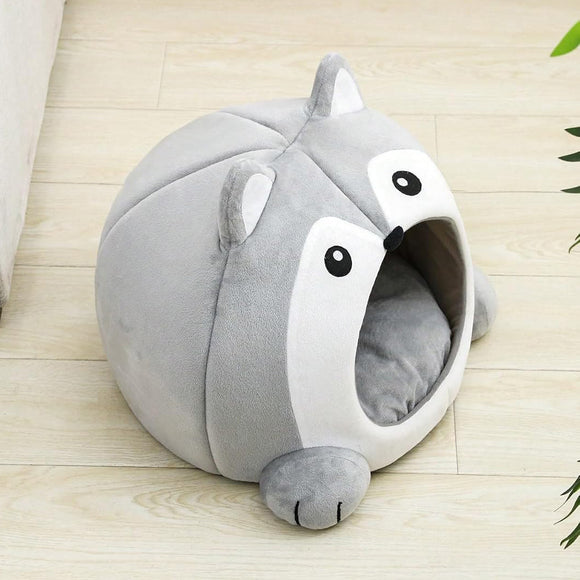 Cama para Gatos con Forma de Zorro y Cojín Desmontable