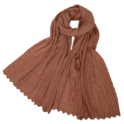 Pañuelo Femenino de Algodón Arrugado en Colores Sólidos - Image 15