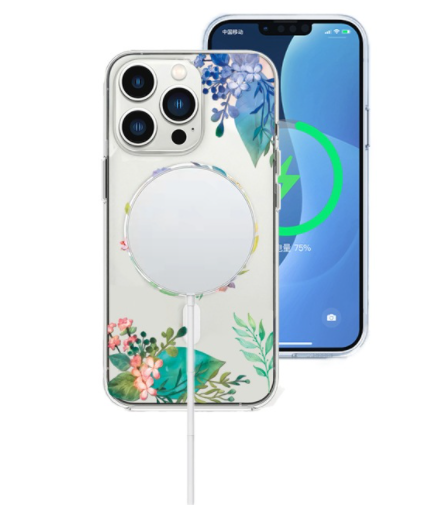 Funda Magnética Transparente para Celular con Carga Inalámbrica