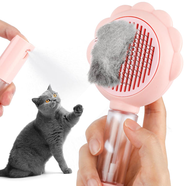Cepillo Deslanador para Gatos con Botón de Liberación - Peine Masajeador Autolimpiable