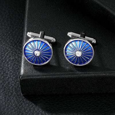 Gemelos Azules Línea Redonda Efecto Goteo para Camisas de Vestir Hombre - Image 15