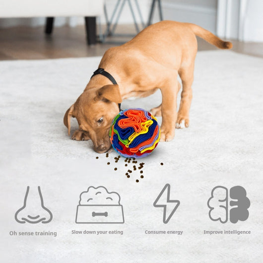 Pelota Interactiva Olfativa para Perros - Juguete Puzzle Multicolor