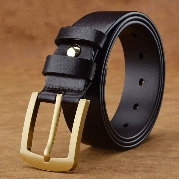 Cinturón Casual para Hombre con Hebilla Retro de Bronce