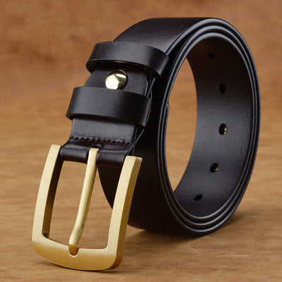 Cinturón Casual para Hombre con Hebilla Retro de Bronce