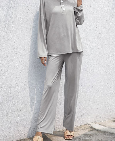 Conjunto Ejecutivo Mujer: Camisa Cuello Alto Manga Larga + Pantalón Recto - Image 4