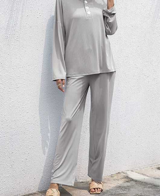 Conjunto Ejecutivo Mujer: Camisa Cuello Alto Manga Larga + Pantalón Recto - Image 4