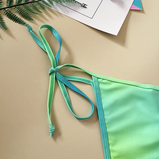 Traje de Baño Degradado con Detalles Cosidos y Tirantes Ajustables - Image 19