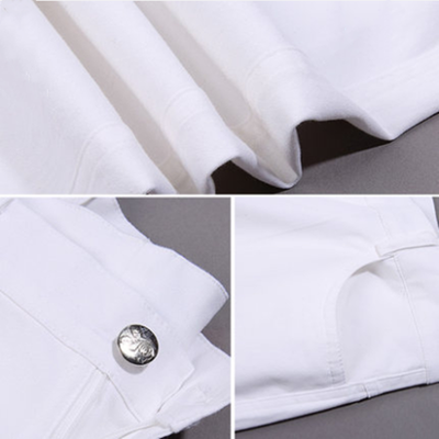 Pantalón Blanco de Cintura Alta Recto y Holgado - Image 6