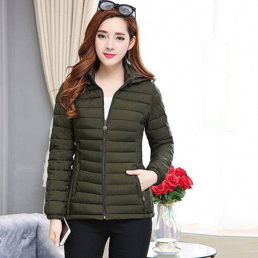 Chaqueta Acolchada de Plumas para Mujer Talla Grande Corte Slim - Image 3