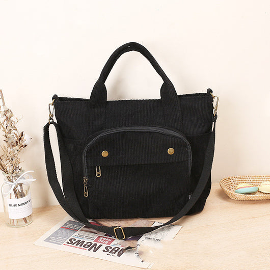 Bolsa de Hombro Portátil Versátil en Pana - Image 18