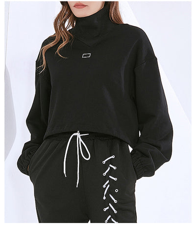 Suéter Cropped Ajustado con Cuello Alto y Cintura Elástica - Image 11