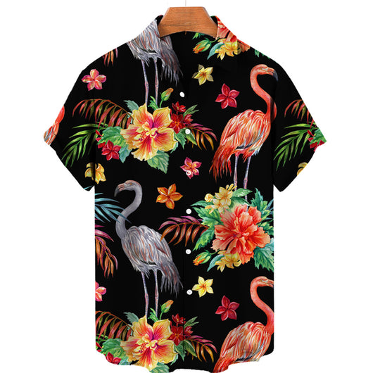 Camisa Hawaiana Tropical con Impresión 3D Digital de Animales de Selva para Hombre - Image 4