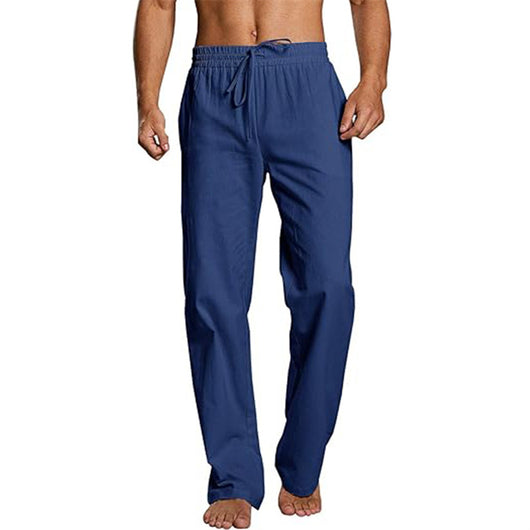 Pantalones Holgados de Algodón y Lino con Cintura Elástica - Image 8