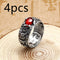 Little Pixiu Heart Sutra Ring Men And Women Lucky 4pcs Golden Toad